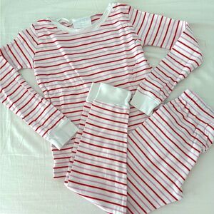 Girls Size 6 LAKE Pajamas - pink and red stripes for Valentine’s Day